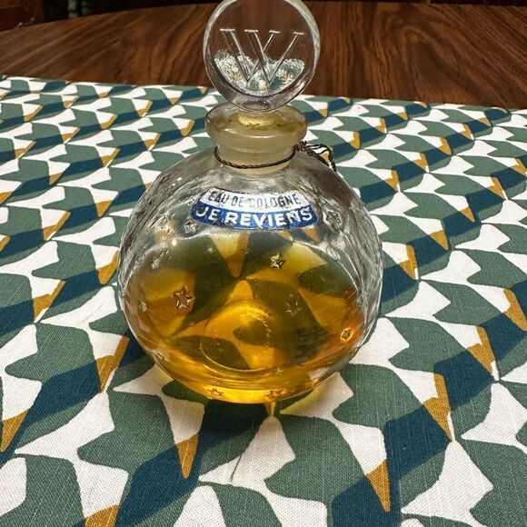 Vintage Je Reviens Worth Paris France Eau de Cologne Lalique Stars Bottle 5.5 oz - Picture 3 of 5